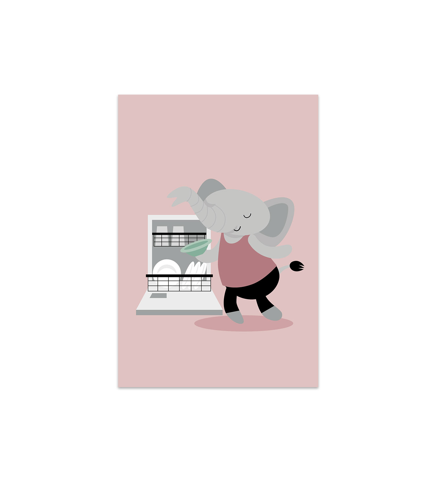 elefant-diskmaskin-rosa Elefanten Svante plockar in i diskmaskinen